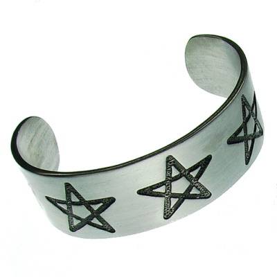 Pewter Bangle with Pentacles