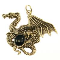 Bronze Pendant dragon with stone