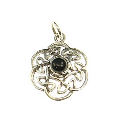Silver Pendant celtic knot with stone