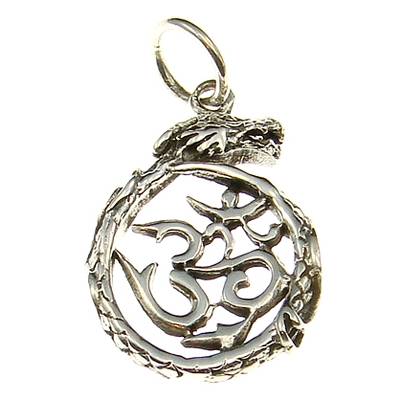Silver Pendant Dragon with OM-Symbol