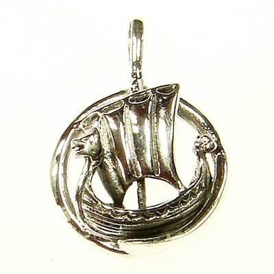 Silver Pendant viking ship