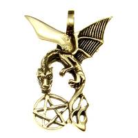 Bronze Pendant Dragon with Pentacle