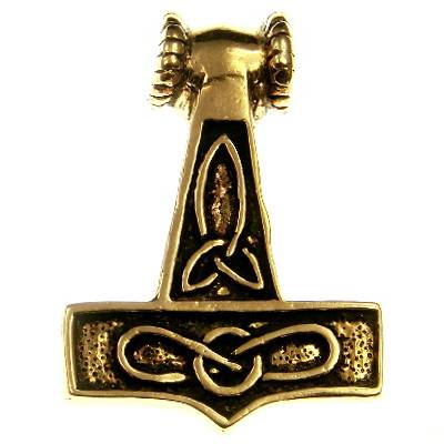 Bronze Pendant Thors Hammer with Ram Head XL