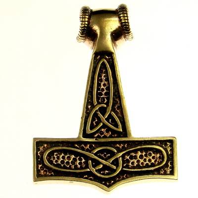 Bronze Pendant Thors Hammer with Ram Head XXL