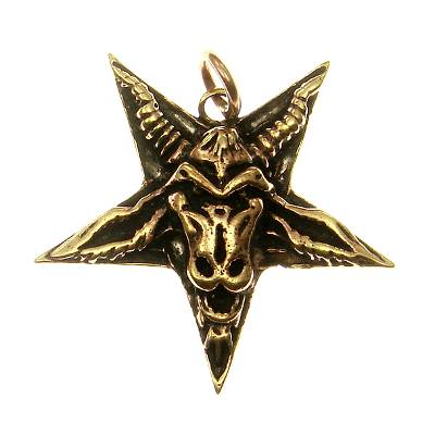 Bronzeanhänger Baphomet Pentagramm