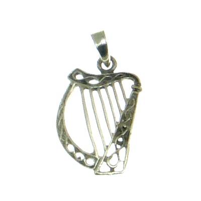 Silberanhänger keltische Harfe klein