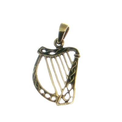 Bronzependant Celtic Harp