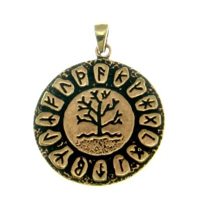 Bronzeanhänger Lebensbaum Runen