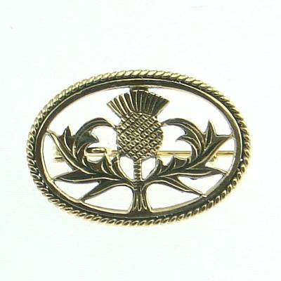 Bronze Brosche Schottische Distel