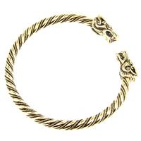 Bronzearmreif Hunde W�lfe geflochten gro� 6.5cm
