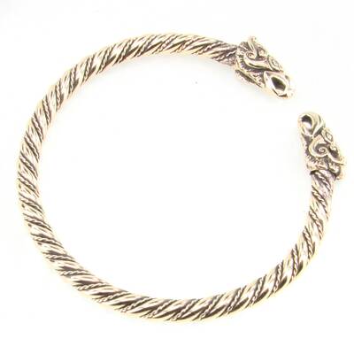 Bronzearmreif Raben geflochten gro� 6.5cm