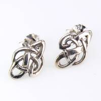 Silver earring stud celtic knot