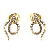 Bronze earring stud Snake