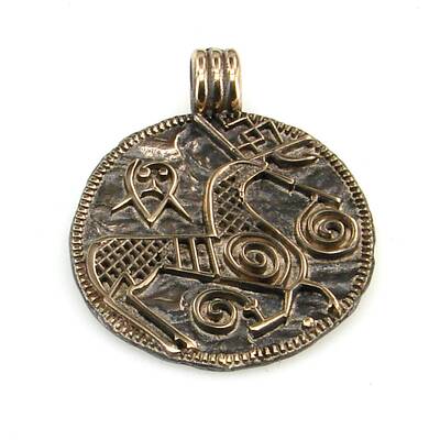 Bronze Pendant Viking Coin