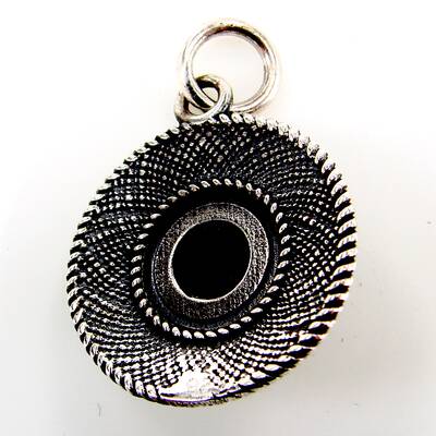 Silberanhnger Spiralmuster mit schwarzem Onyx