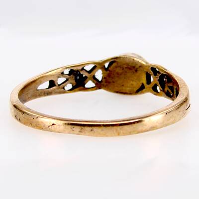 Bronzering keltisch mit schwarzem Onyx
