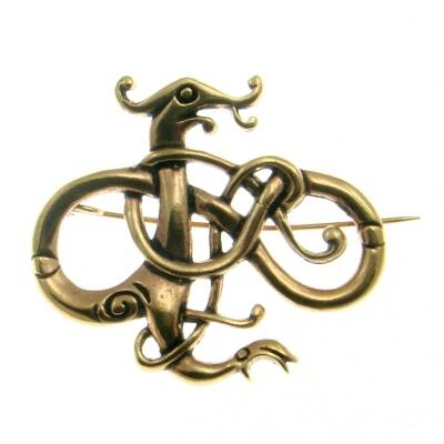 Bronze Brosche Wikingerdrache