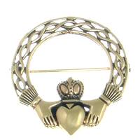 Bronze Brosche Claddagh