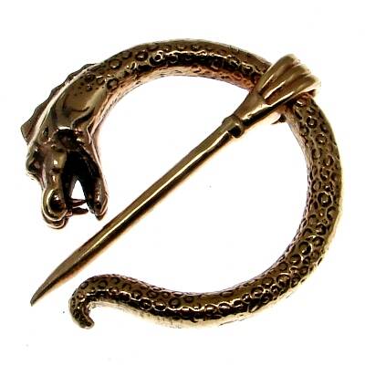 Bronze Fibel Drache sehr massiv