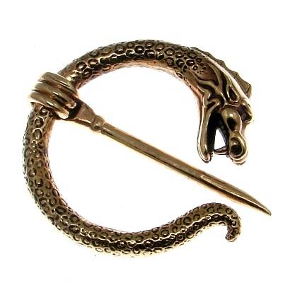 Bronze Fibel Drache sehr massiv