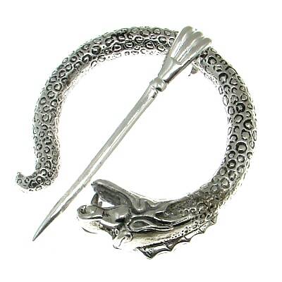 Bronze Fibel Drache sehr massiv