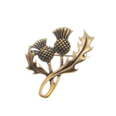 Bronze Brosche Schottische Distel