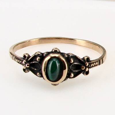 Bronzering Ornament mit Malachit