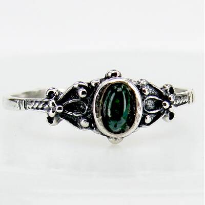 Silberring Ornament mit Malachit