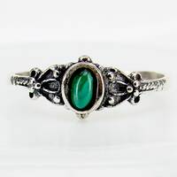 Silberring Ornament mit Malachit