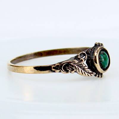 Bronzering Blattdesign mit Malachit