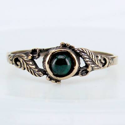 Bronzering Blattdesign mit Malachit