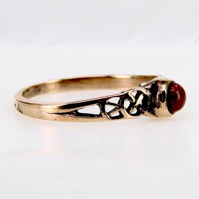 Bronze Ring Celtic with red Jasper