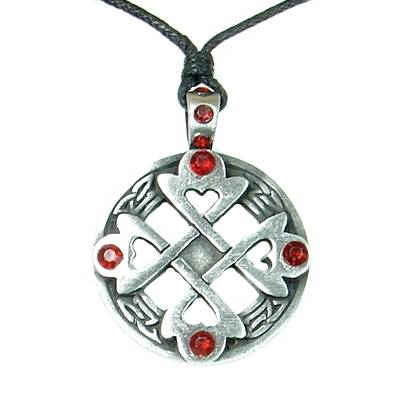 Zinnanhänger keltisches Herz-Kreuz