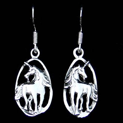 Unicorn Silver Ear Hook (1 Pair)