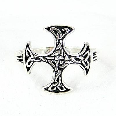 Celtic Cross Silver Ring