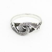 2 Snakes Silver Ring