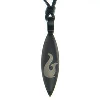 Edelstahlanhnger Surfbrett Tribal schwarz