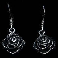 Rose Silver Ear Hook (1 Pair)